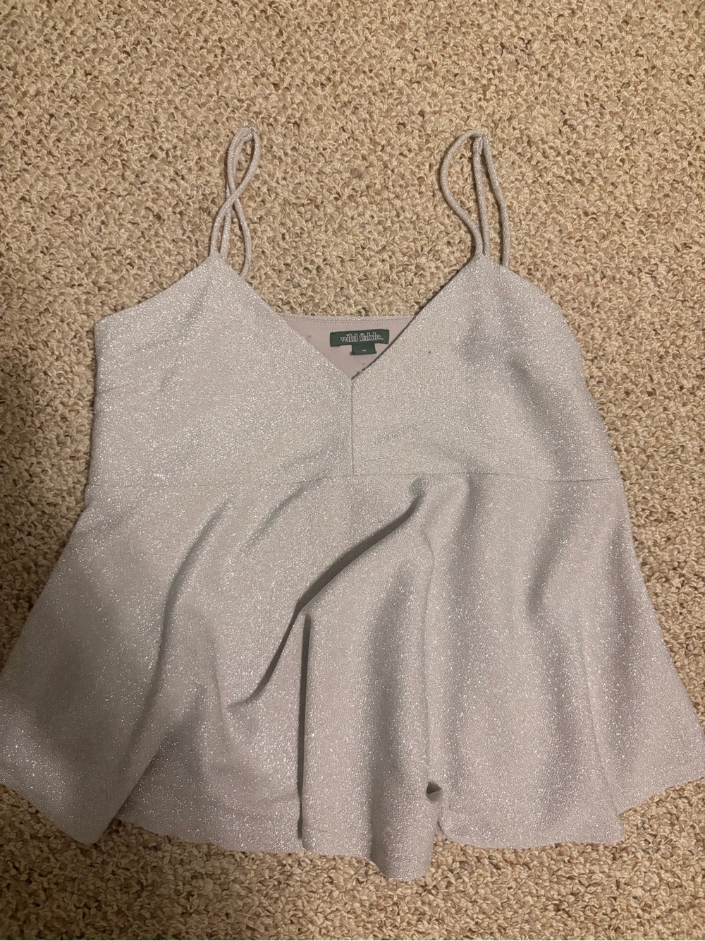 Target Wild Fable Silver Glitter Peplum Top